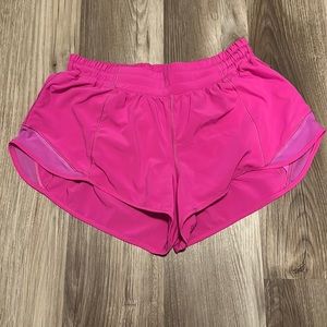 Sonic pink lululemon hotty hot shorts.